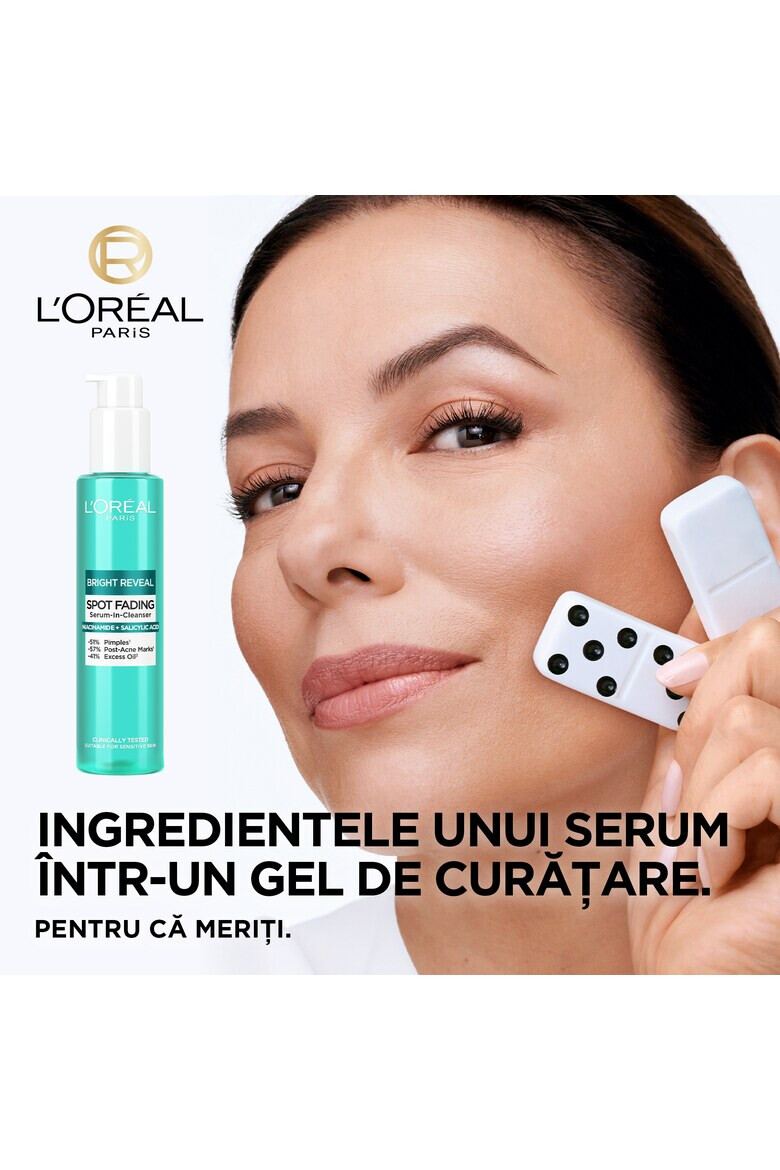 L'Oreal Paris Gel de curatare anti-pete pigmentare Bright Reveal imbogatit cu Niacinamida si Acid Salicilic 150 ml - Pled.ro