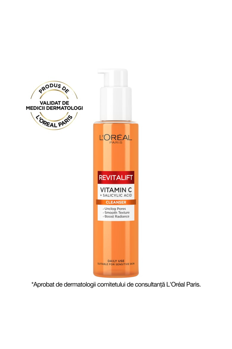 L'Oreal Paris Gel de curatare spumant Revitalift Clinical imbogatit cu Vitamina C si Acid Salicilic 150 ml - Pled.ro