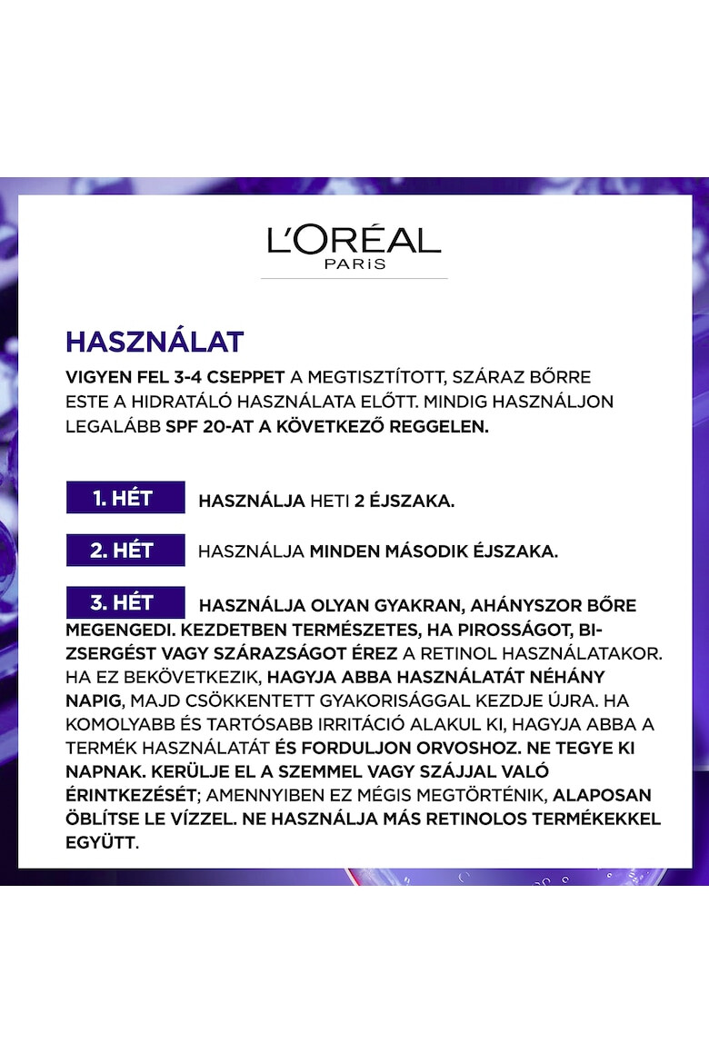 L'Oreal Paris Ser antirid de noapte Revitalift Laser imbogatit cu 0.2% retinol pur 30 ml - Pled.ro