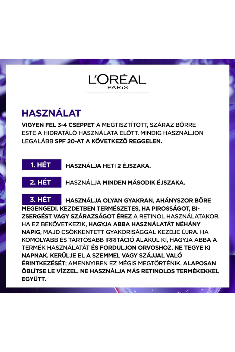 L'Oreal Paris Ser antirid de noapte Revitalift Laser imbogatit cu 0.2% retinol pur 30 ml - Pled.ro