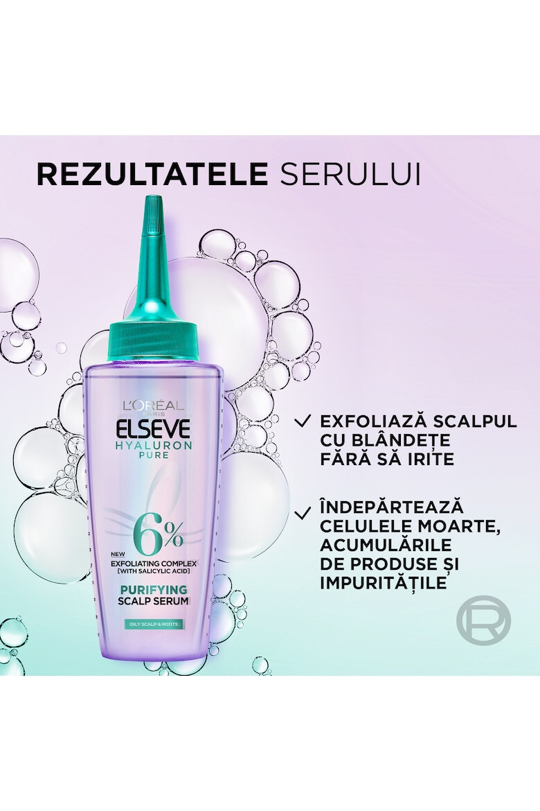 L'Oreal Paris Ser purificator Elseve Hyaluron Pure pentru scalp si radacini grase 102 ml - Pled.ro