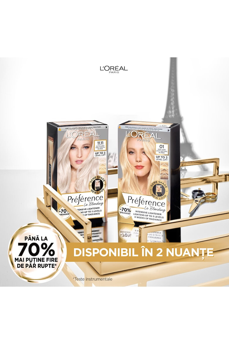 L'Oreal Paris Vopsea de par permanenta cu amoniac Preference Le Blonding 01 Blond Natural Foarte Deschis 178 ml - Pled.ro