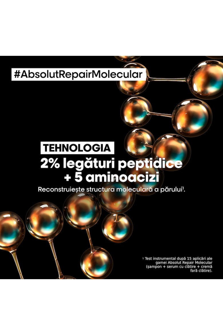 L'Oreal Professionnel Sampon pentru par deteriorat L’Oreal Professionnel Serie Expert Absolut Repair Molecular formulat cu legaturi peptidice si 5 aminoacizi repara structura macromoleculara a parului fara sulfati. - Pled.ro