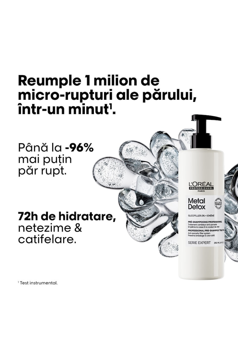 L'Oreal Professionnel Tratament pre-sampon L’Oreal Professionnel Serie Expert Metal Detox cu 2% Glicofiller reumple fibra previne ruperea parului si mentine culoarea 250 ml - Pled.ro