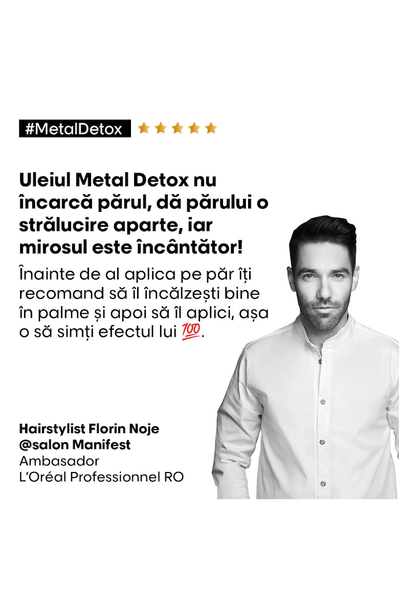 L'Oreal Professionnel Ulei de par concentrat Metal Detox cu sistem anti-depunere a metalelor opreste ruperea firelor de păr 50 ml - Pled.ro