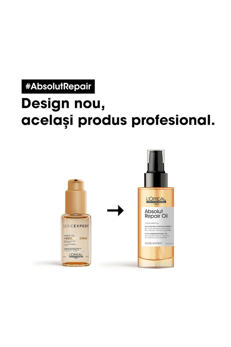 L'Oreal Professionnel Ulei de par L’Oreal Professionnel Serie Expert Absolut Repair multi-beneficii fara clatire pentru par uscat si deteriorat cu ulei de germeni de grau & proteine pentru restructurarea si refacerea fibrei 90ml - Pled.ro