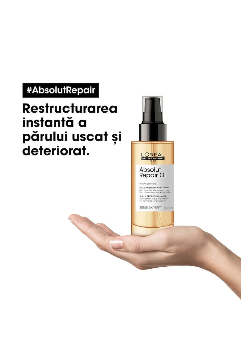 L'Oreal Professionnel Ulei de par L’Oreal Professionnel Serie Expert Absolut Repair multi-beneficii fara clatire pentru par uscat si deteriorat cu ulei de germeni de grau & proteine pentru restructurarea si refacerea fibrei 90ml - Pled.ro