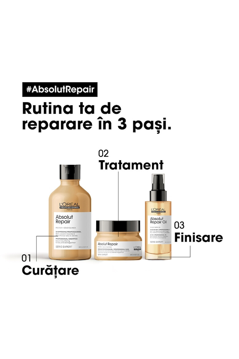 L'Oreal Professionnel Ulei de par L’Oreal Professionnel Serie Expert Absolut Repair multi-beneficii fara clatire pentru par uscat si deteriorat cu ulei de germeni de grau & proteine pentru restructurarea si refacerea fibrei 90ml - Pled.ro