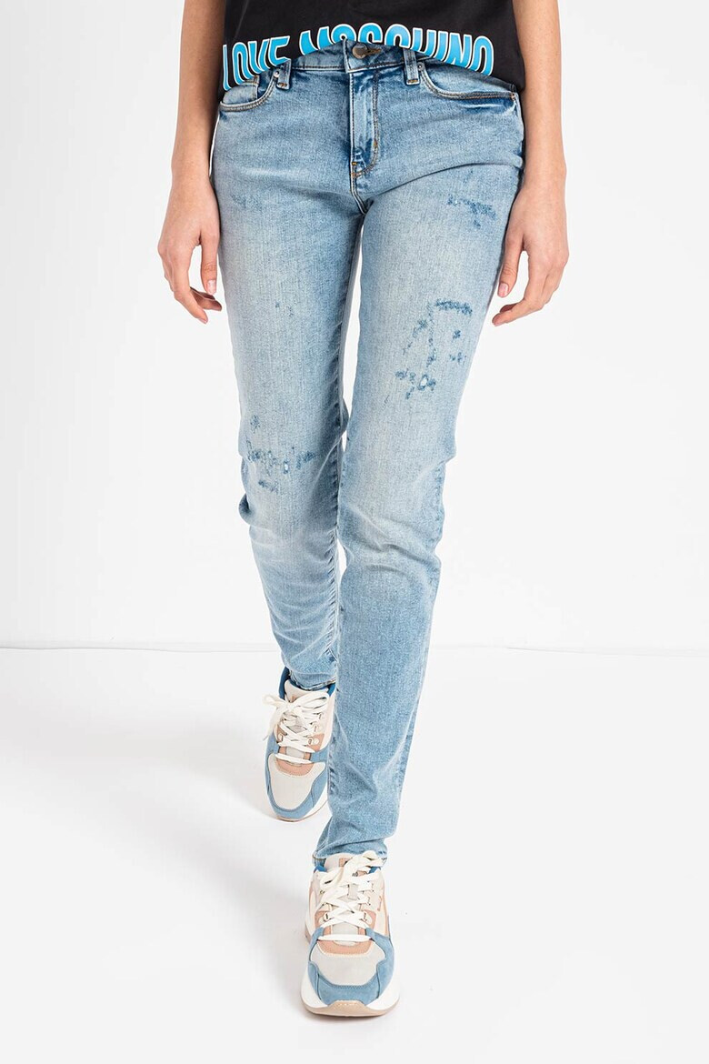 Love Moschino Blugi skinny cu aspect decolorat - Pled.ro