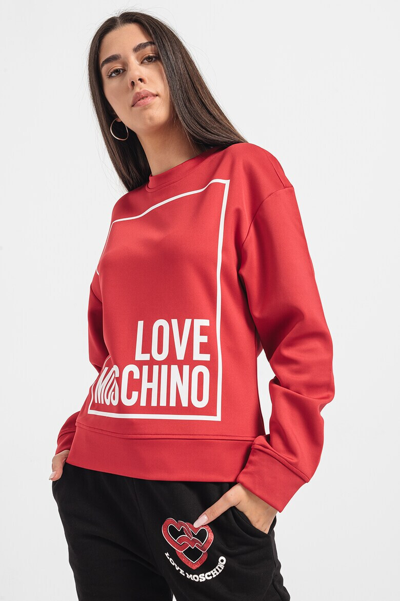 Love Moschino Bluza de trening cu decolteu la baza gatului si imprimeu logo - Pled.ro