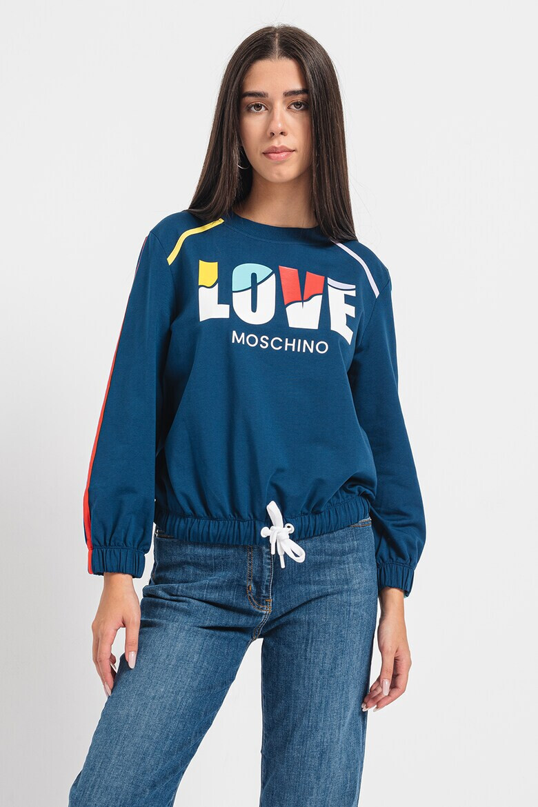 Love Moschino Bluza de trening cu imprimeu logo supradimensionat - Pled.ro