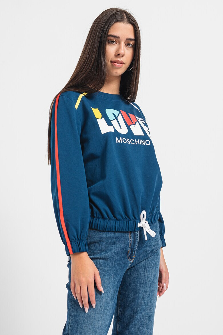 Love Moschino Bluza de trening cu imprimeu logo supradimensionat - Pled.ro