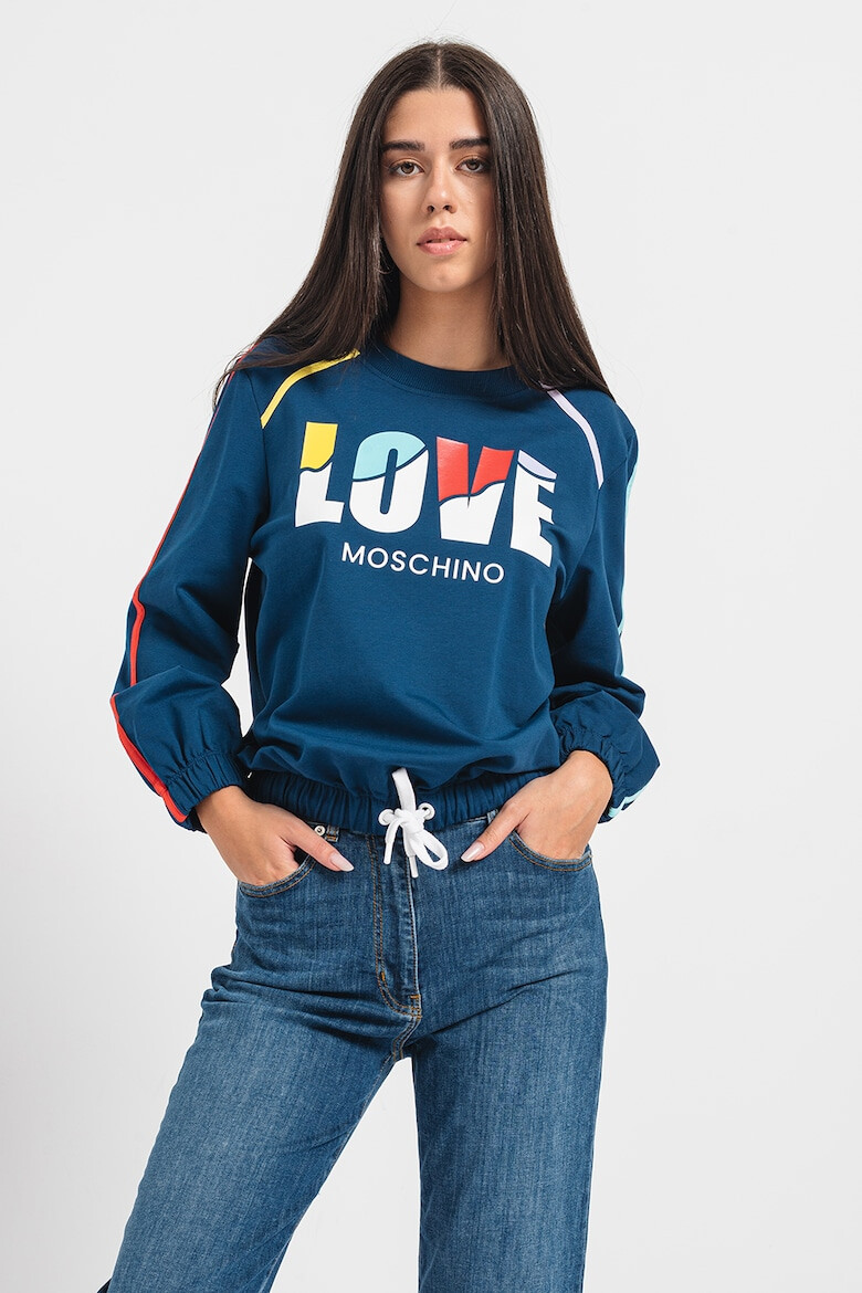 Love Moschino Bluza de trening cu imprimeu logo supradimensionat - Pled.ro