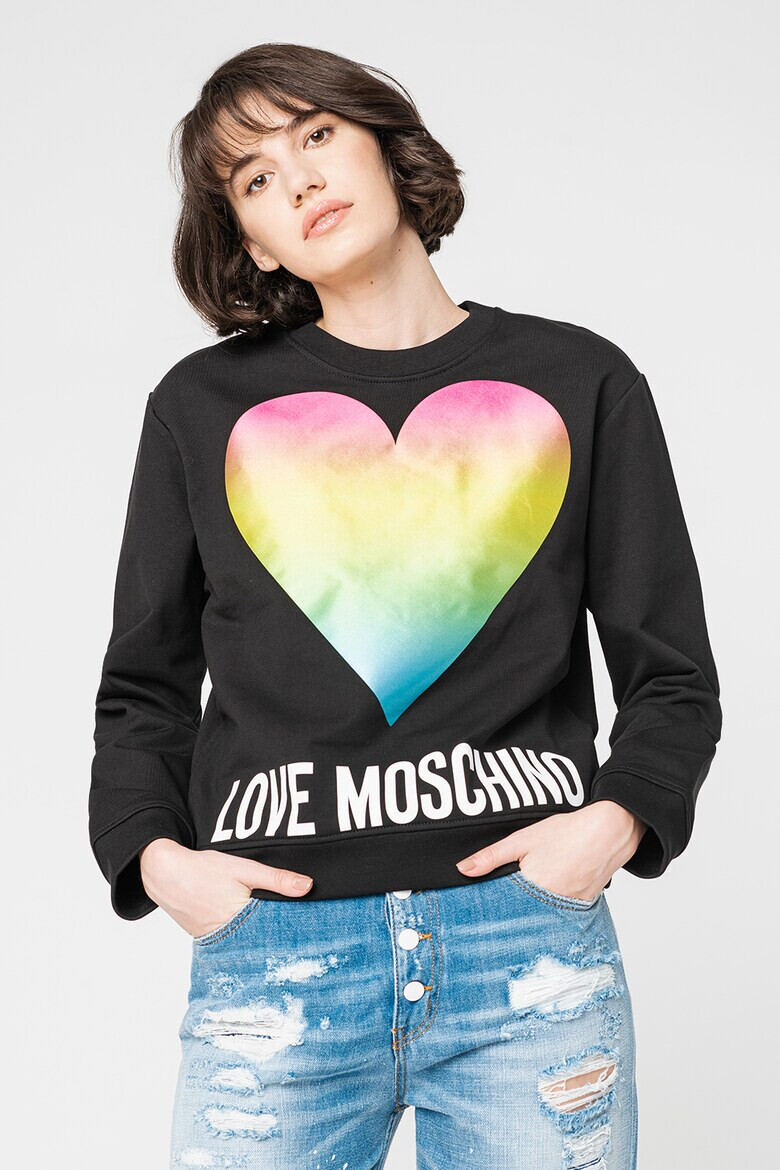 Love Moschino Bluza sport cu decolteu la baza gatului si imprimeu logo - Pled.ro