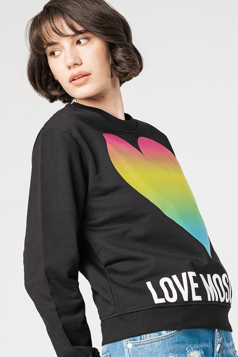 Love Moschino Bluza sport cu decolteu la baza gatului si imprimeu logo - Pled.ro