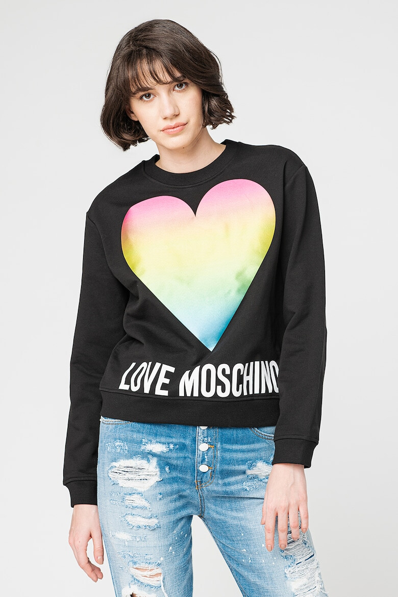 Love Moschino Bluza sport cu decolteu la baza gatului si imprimeu logo - Pled.ro