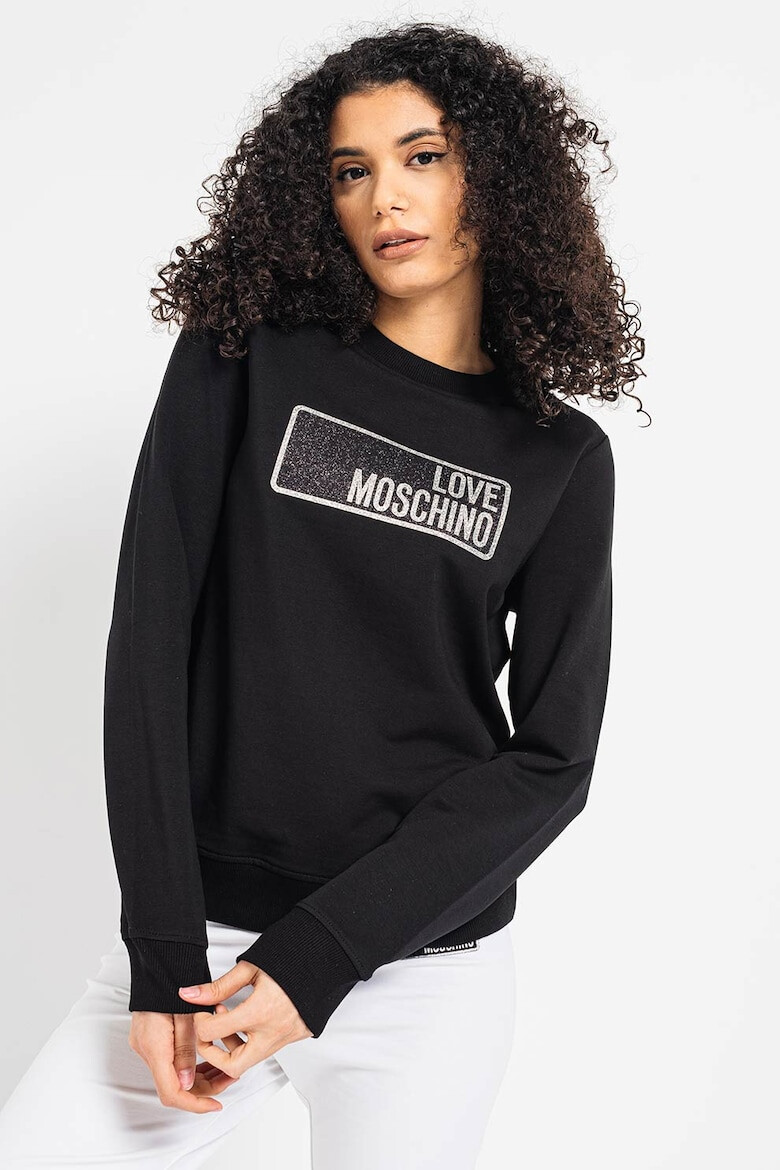 Love Moschino Bluza sport cu decolteu la baza gatului si imprimeu logo - Pled.ro