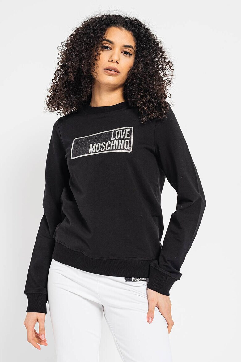 Love Moschino Bluza sport cu decolteu la baza gatului si imprimeu logo - Pled.ro