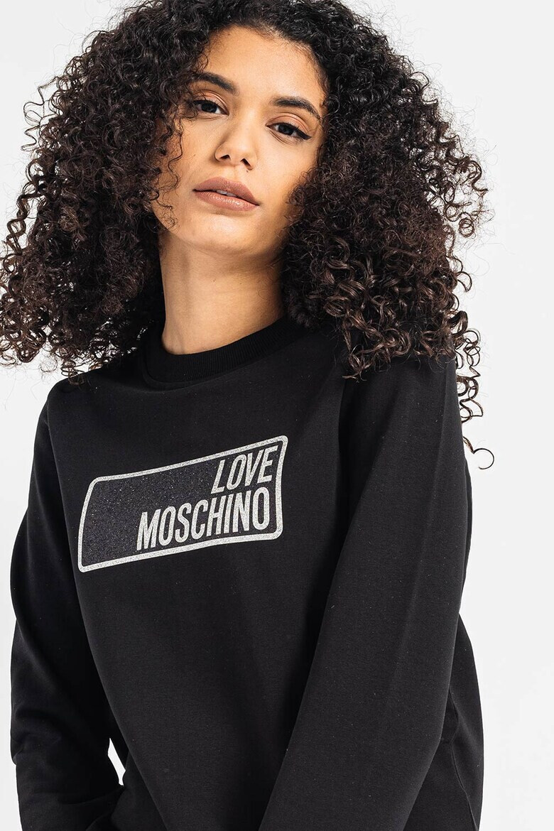 Love Moschino Bluza sport cu decolteu la baza gatului si imprimeu logo - Pled.ro