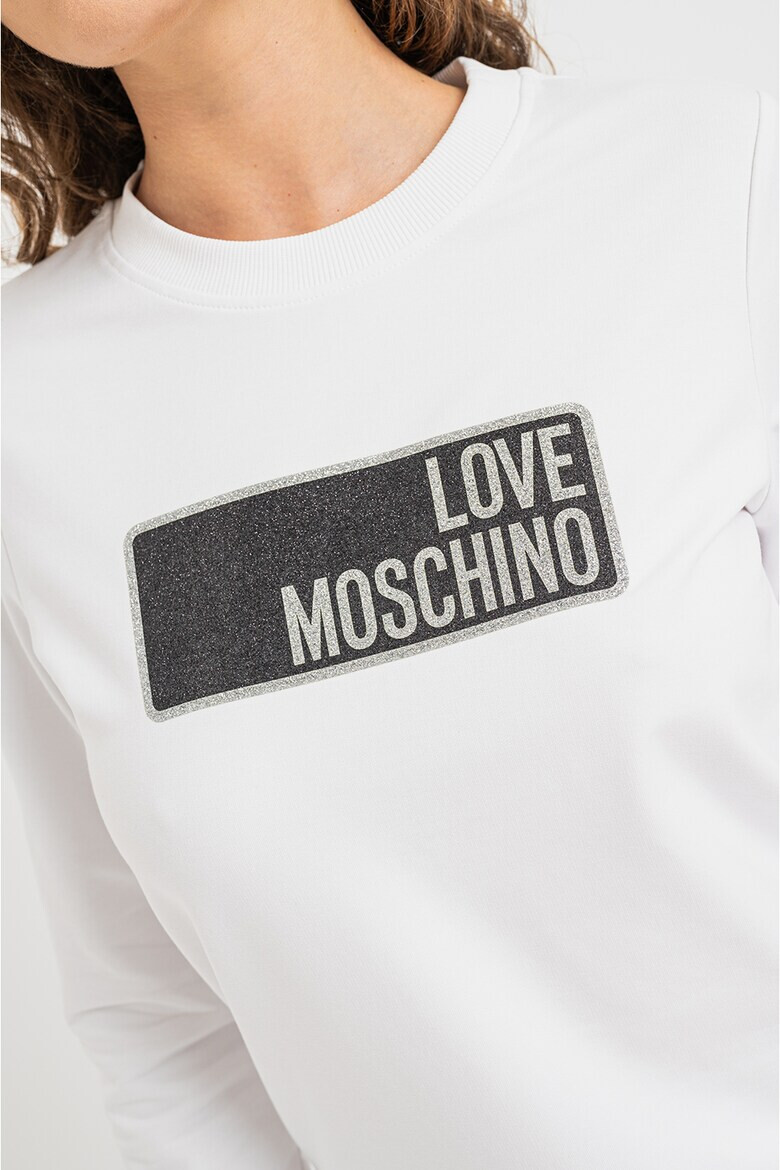 Love Moschino Bluza sport cu decolteu la baza gatului si imprimeu logo - Pled.ro