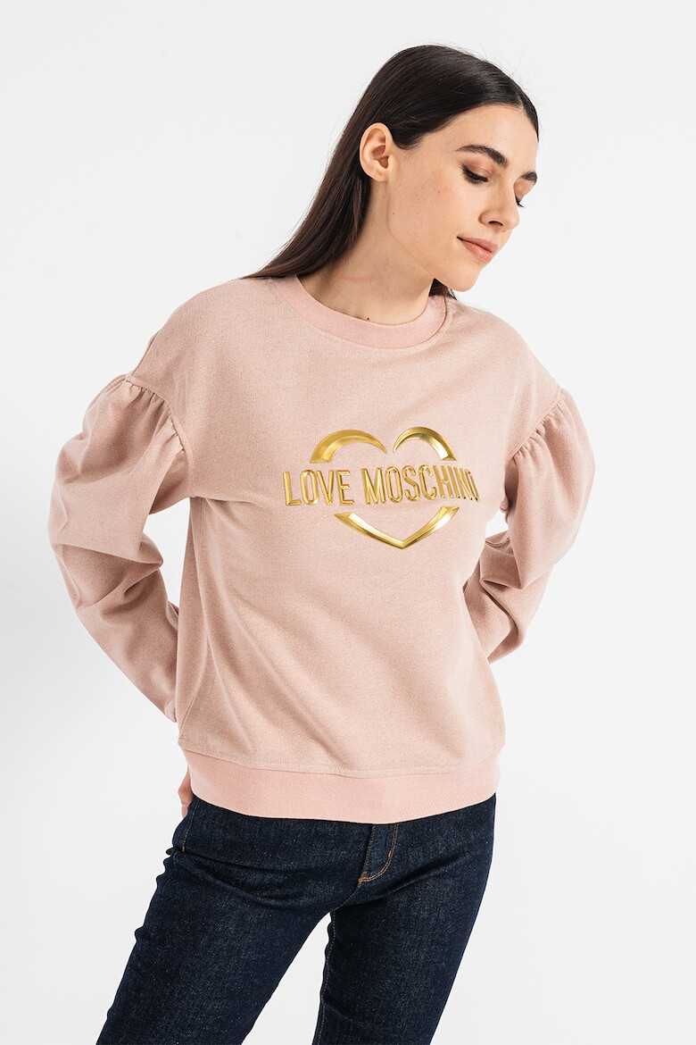 Love Moschino Bluza sport cu decolteu la baza gatului si maneci bufante - Pled.ro