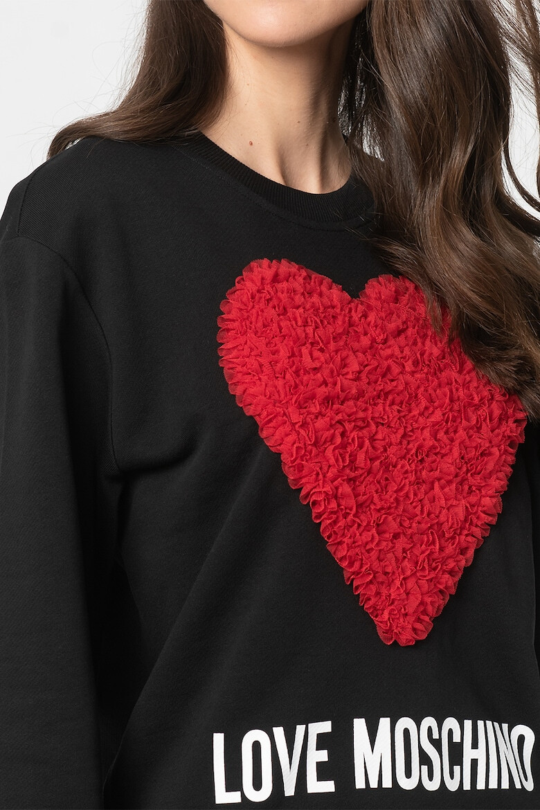 Love Moschino Bluza sport cu imprimeu logo si maneci cazute - Pled.ro