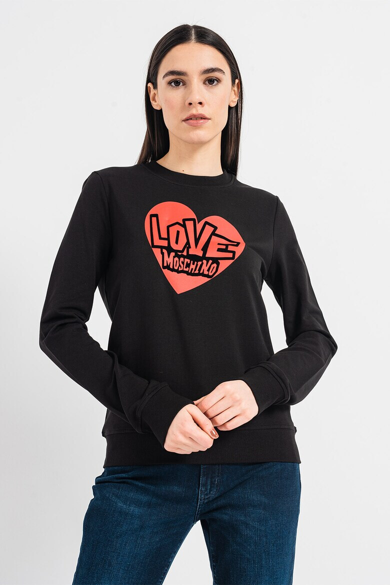 Love Moschino Bluza sport din amestec de modal cu imprimeu logo - Pled.ro