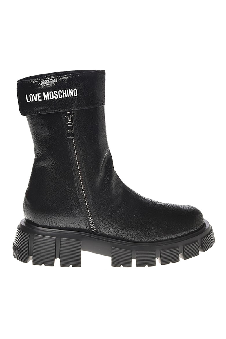 Love Moschino Cizme medii din piele cu detaliu logo - Pled.ro