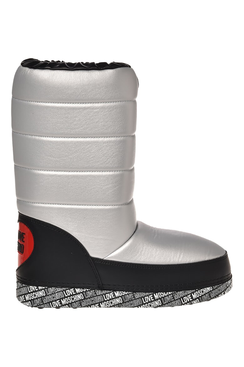 Love Moschino Cizme mid-calf cu aspect matlasata fara inchidere - Pled.ro