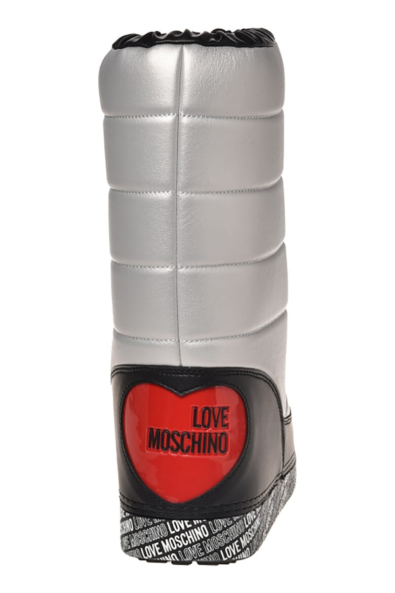 Love Moschino Cizme mid-calf cu aspect matlasata fara inchidere - Pled.ro