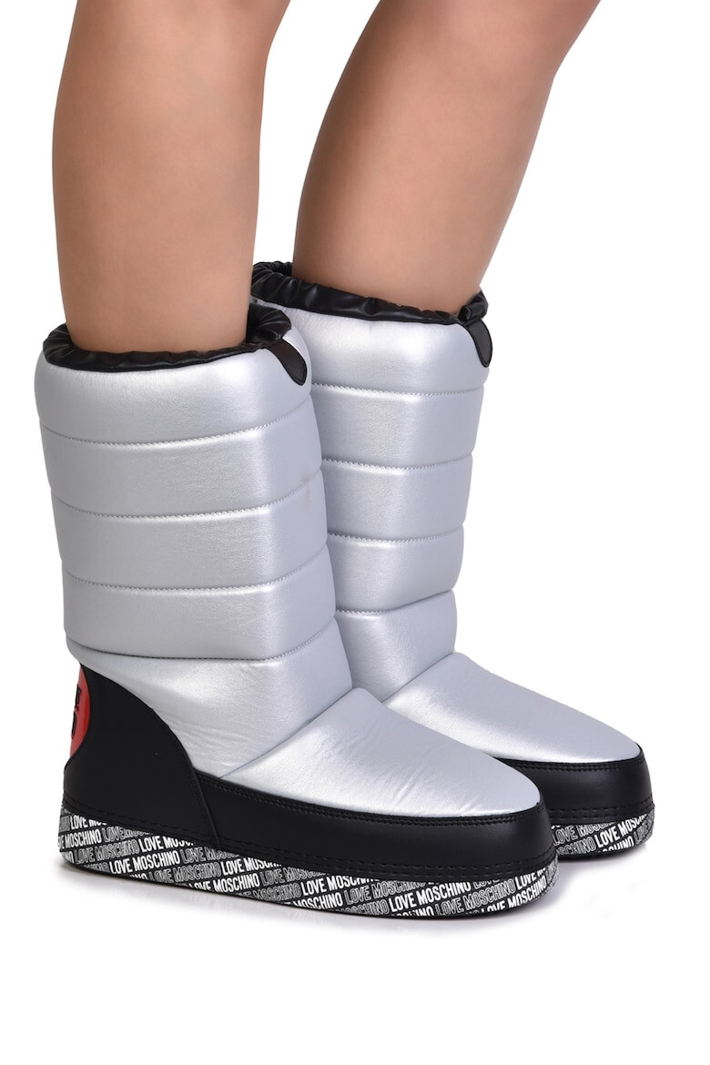 Love Moschino Cizme mid-calf cu aspect matlasata fara inchidere - Pled.ro