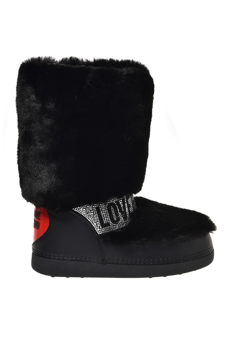 Love Moschino Cizme mid-calf cu garnituri de blana sintetica cu logo - Pled.ro