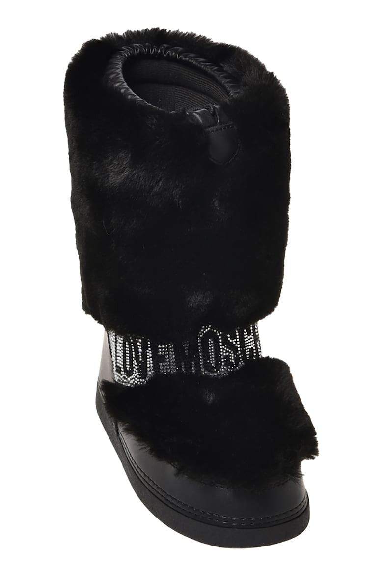 Love Moschino Cizme mid-calf cu garnituri de blana sintetica cu logo - Pled.ro