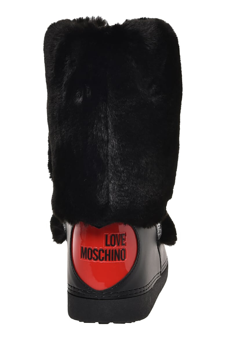 Love Moschino Cizme mid-calf cu garnituri de blana sintetica cu logo - Pled.ro