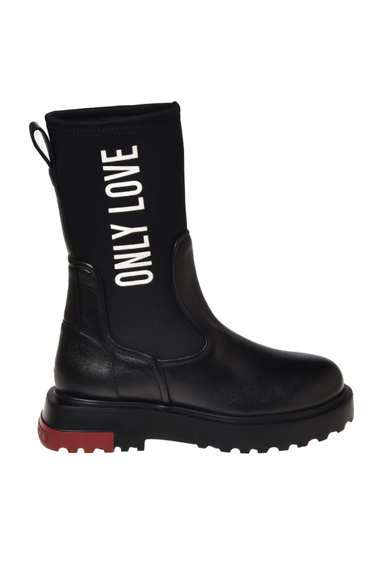 Love Moschino Cizme mid-calf cu garnituri de piele - Pled.ro