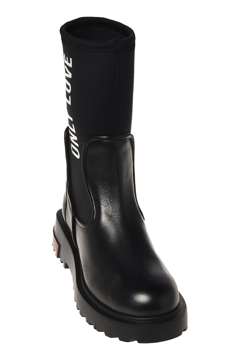 Love Moschino Cizme mid-calf cu garnituri de piele - Pled.ro