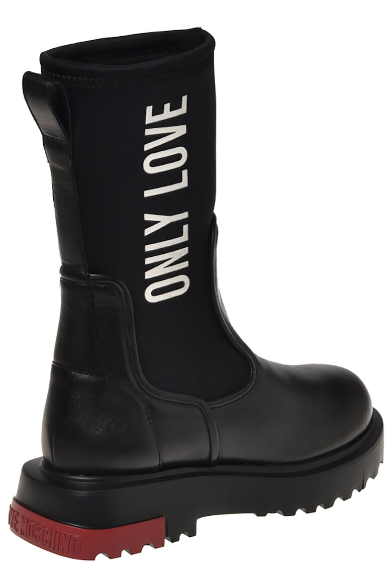 Love Moschino Cizme mid-calf cu garnituri de piele - Pled.ro