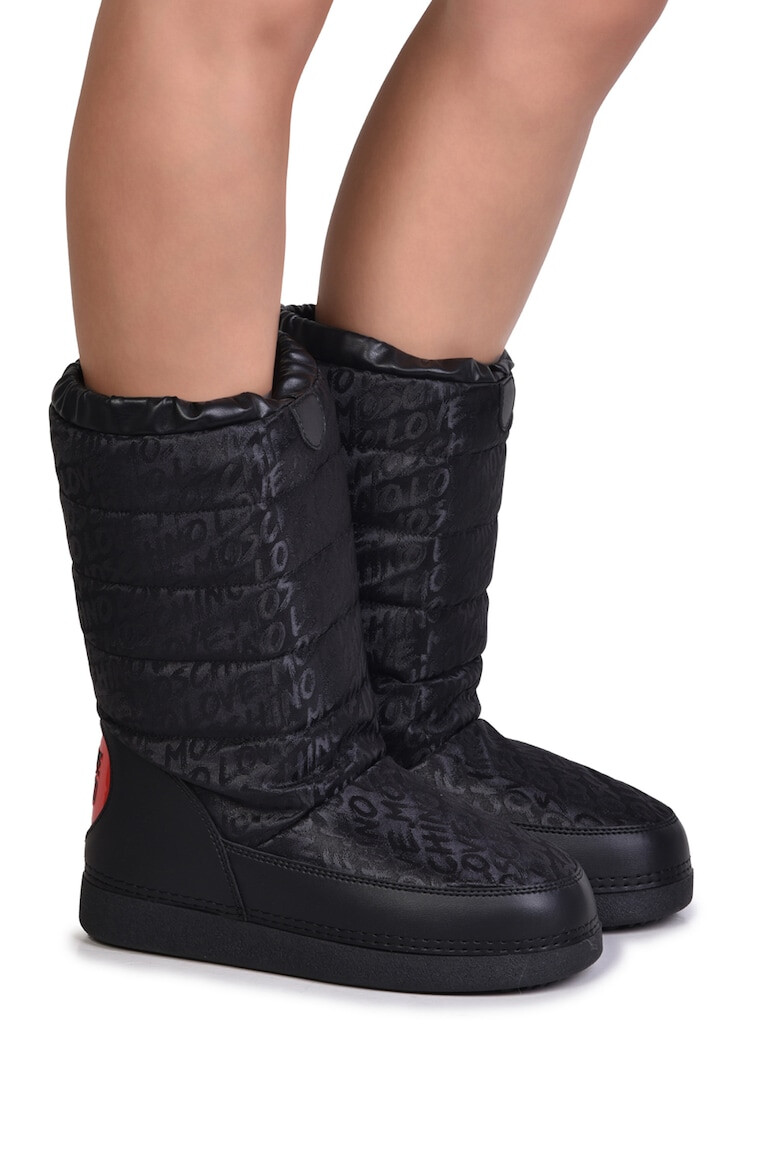 Love Moschino Cizme mid-calf cu imprimeu logo fara inchidere - Pled.ro