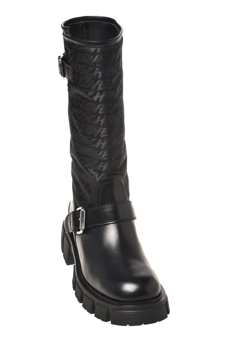 Love Moschino Cizme mid-calf cu insertii de piele - Pled.ro