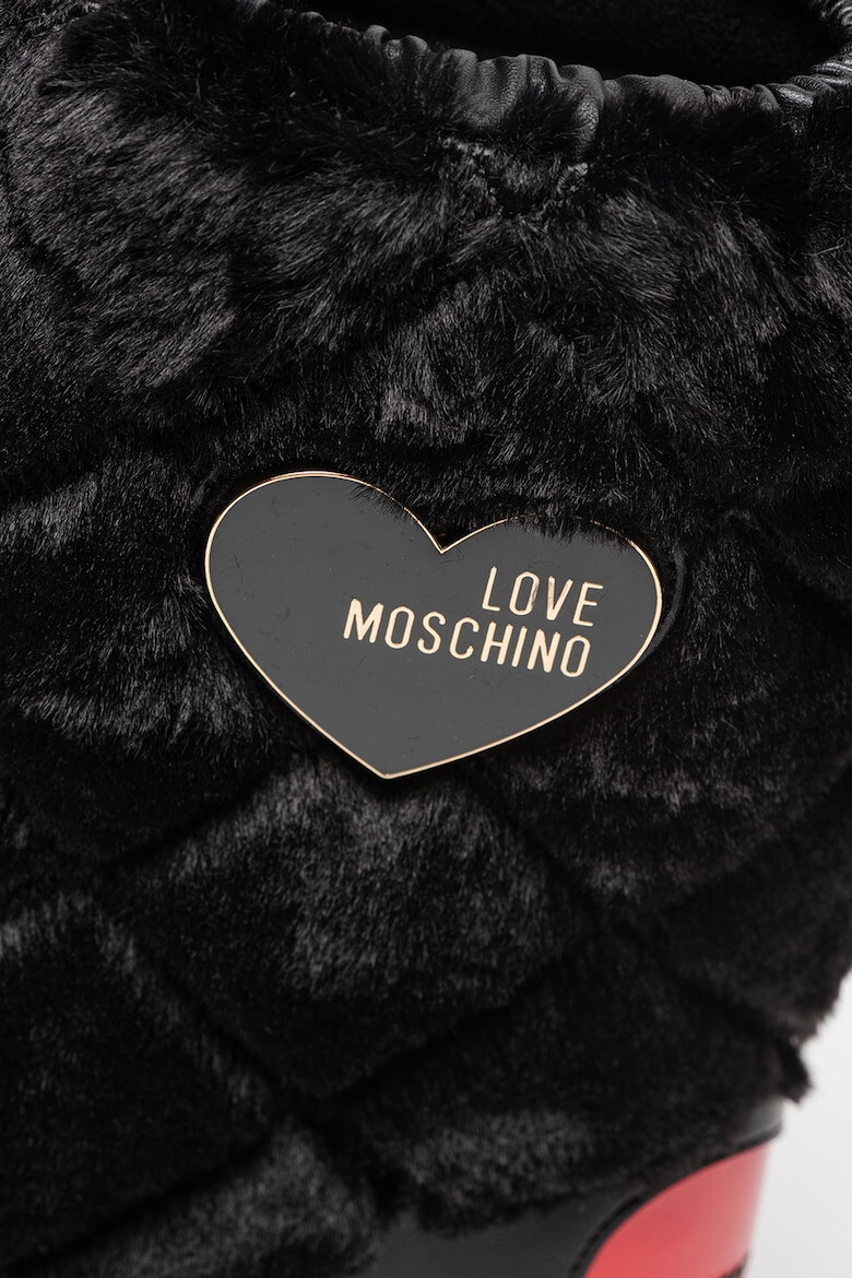 Love Moschino Cizme mid-calf fara inchidere cu insertii de blana sintetica - Pled.ro