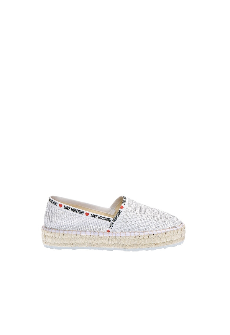 Love Moschino Espadrile cu benzi logo - Pled.ro