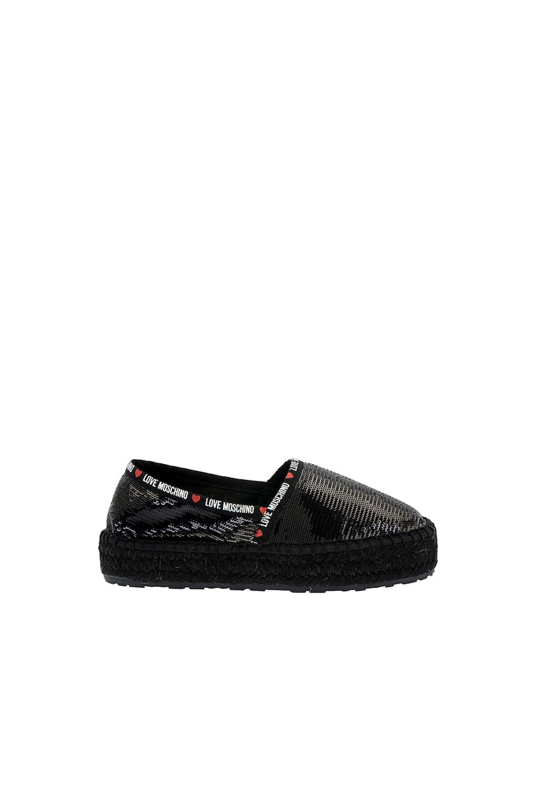 Love Moschino Espadrile cu benzi logo - Pled.ro