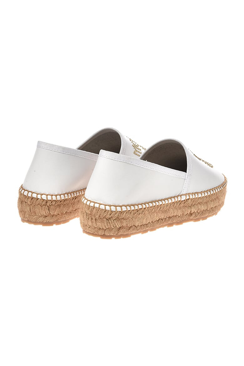 Love Moschino Espadrile din piele cu aplicatie logo - Pled.ro