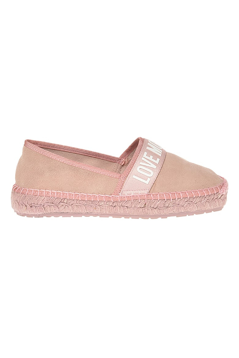 Love Moschino Espadrile din piele intoarsa cu banda logo - Pled.ro