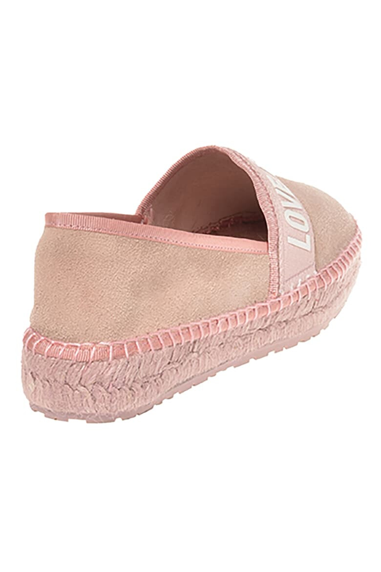 Love Moschino Espadrile din piele intoarsa cu banda logo - Pled.ro