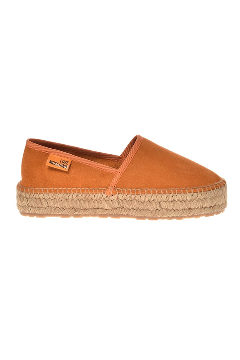 Love Moschino Espadrile din piele intoarsa cu logo discret - Pled.ro