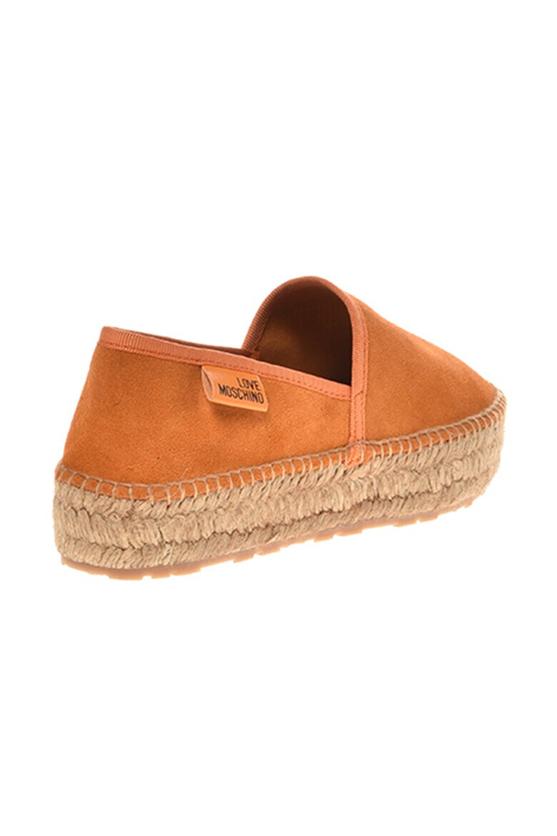 Love Moschino Espadrile din piele intoarsa cu logo discret - Pled.ro