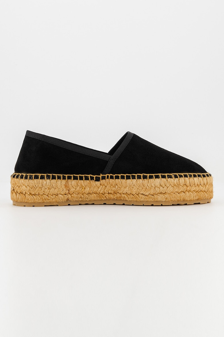 Love Moschino Espadrile din piele intoarsa cu logo discret - Pled.ro