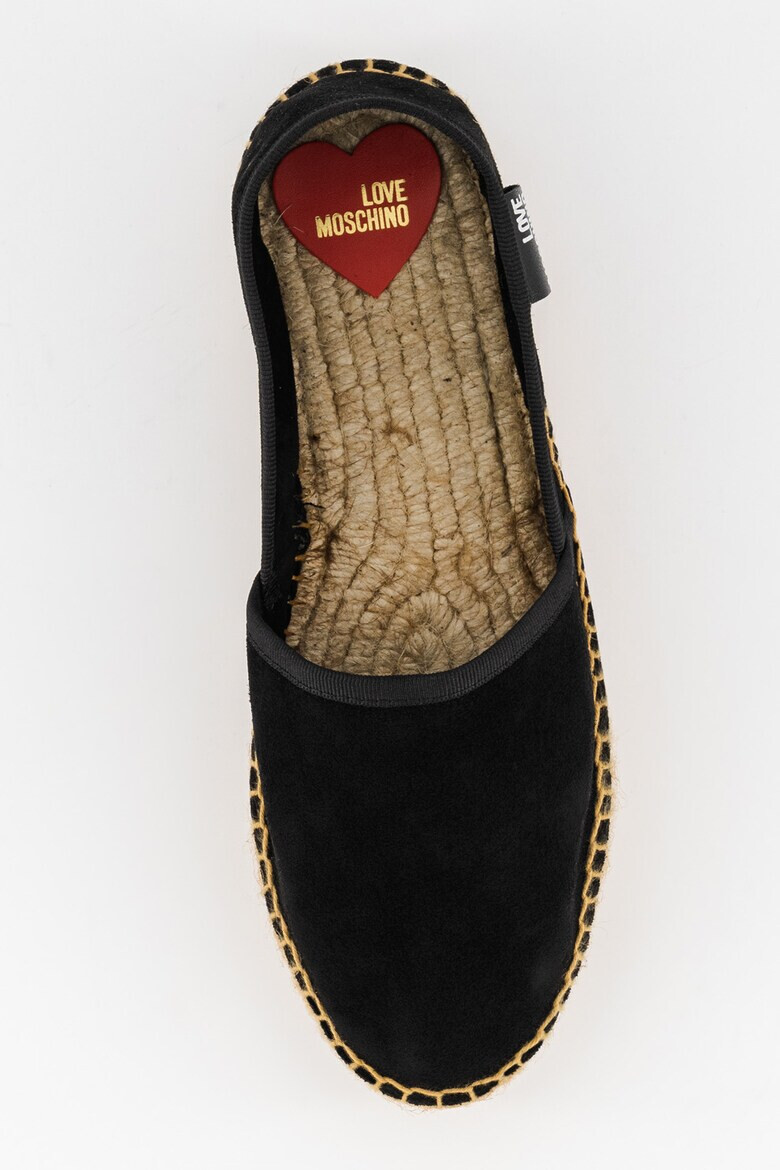 Love Moschino Espadrile din piele intoarsa cu logo discret - Pled.ro