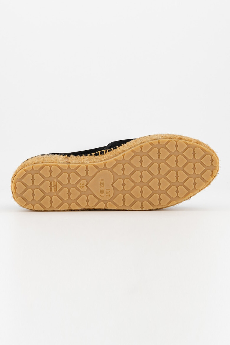 Love Moschino Espadrile din piele intoarsa cu logo discret - Pled.ro